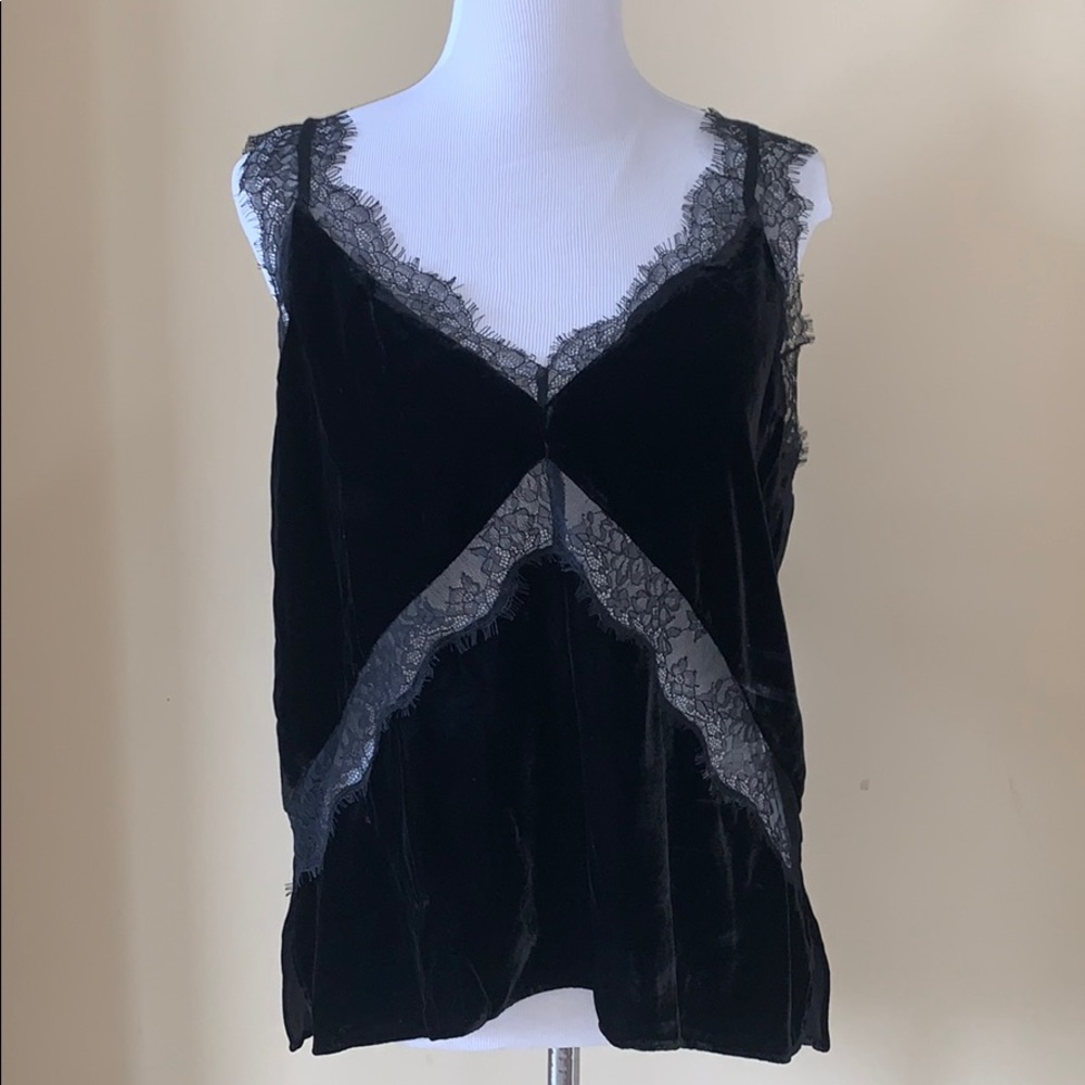 Cami NYC Velvet/Lace Top